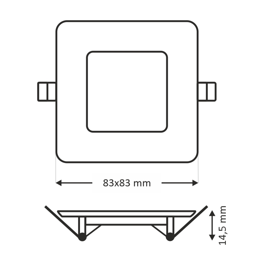 Світлодіодний вбудований світильник SQUARE LED/3W/230V 4200K 8,3x8,3 см білий