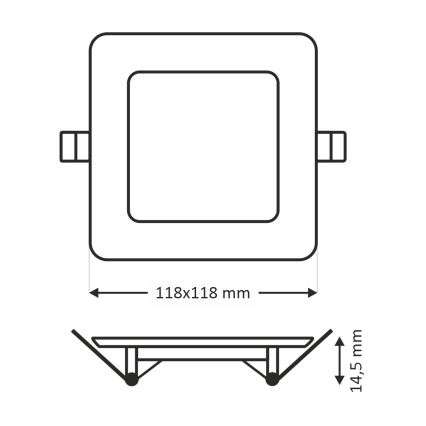 Світлодіодний вбудований світильник SQUARE LED/6W/230V 4200K 11,8x11,8 см білий