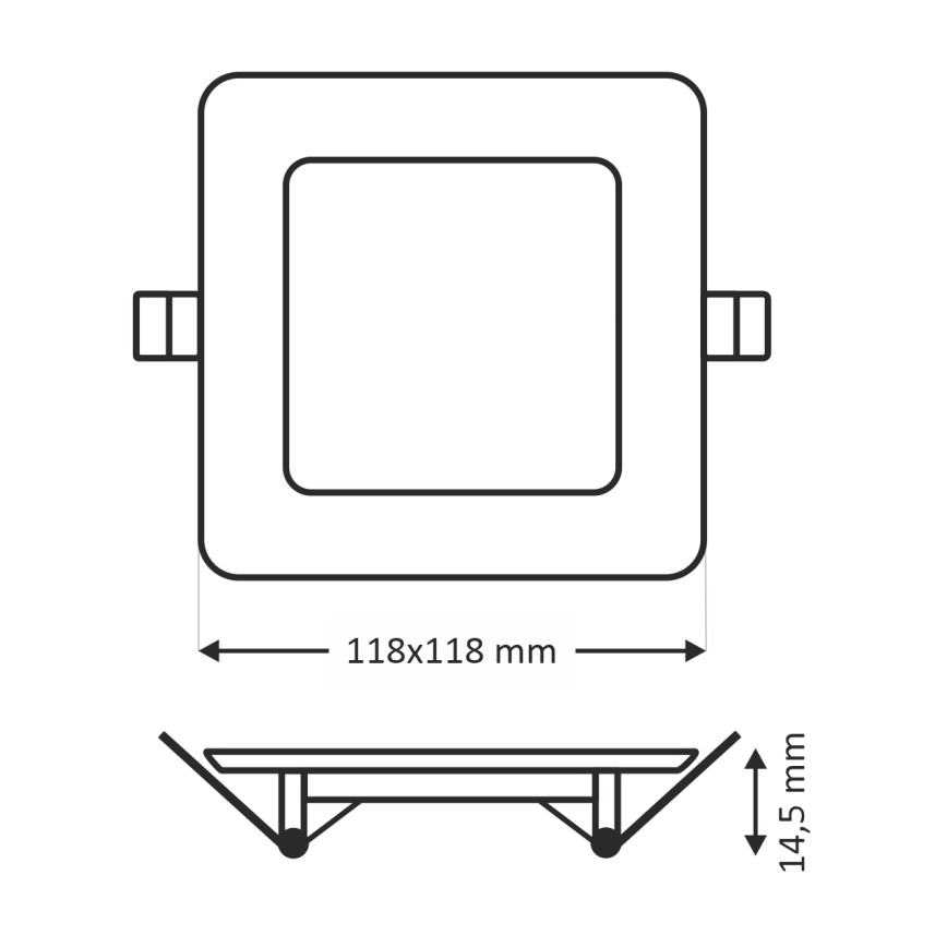 Світлодіодний вбудований світильник SQUARE LED/6W/230V 4200K 11,8x11,8 см білий