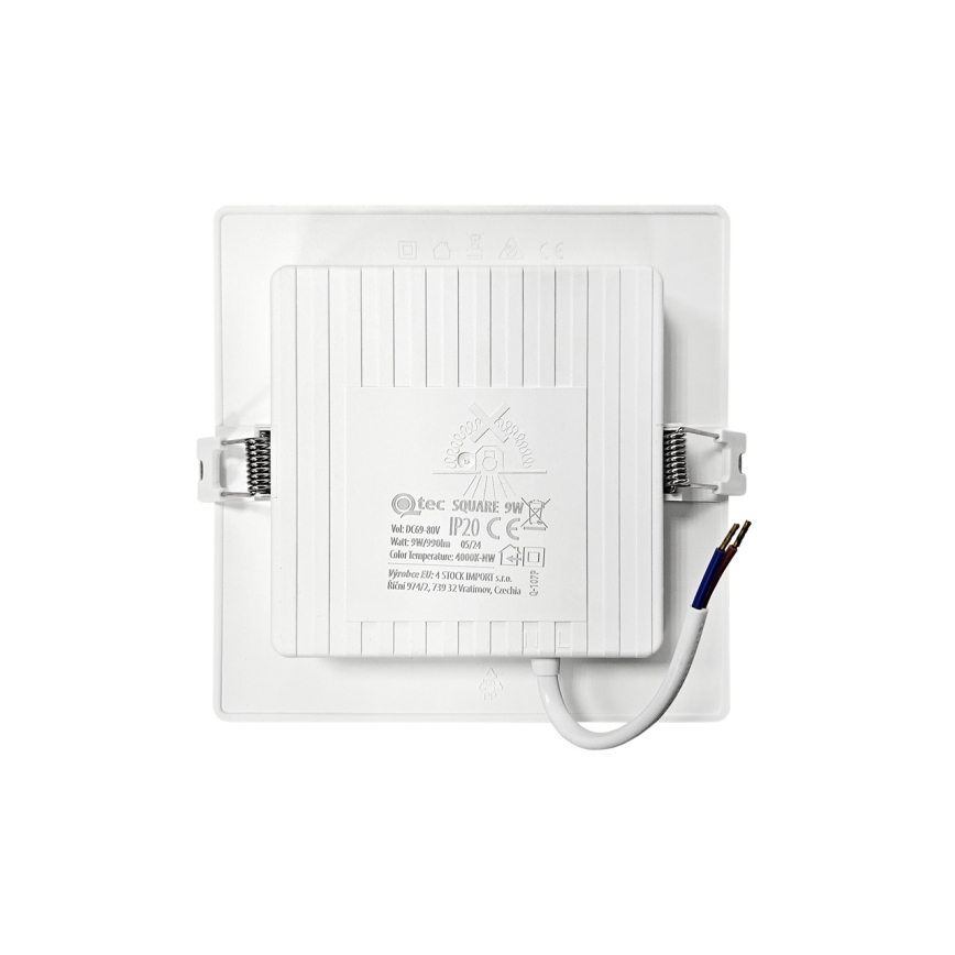 Світлодіодний вбудований світильник SQUARE LED/9W/230V 4000K 14,5x14,5 см білий
