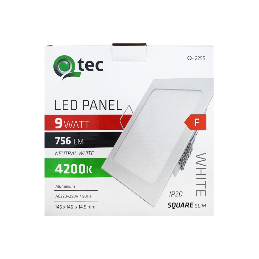 Світлодіодний вбудований світильник SQUARE LED/9W/230V 4200K 14,6x14,6 см білий