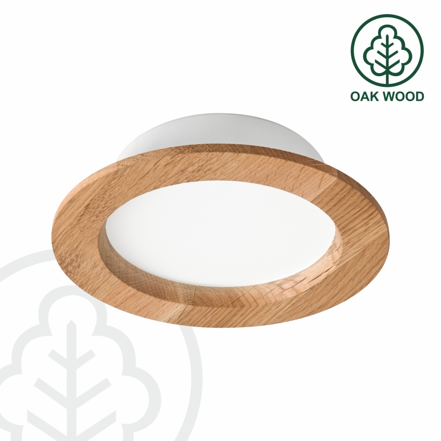 Світлодіодний вбудований світильник WOODY SPOT LED/12,5W/230V 3000K дуб ø 16 см