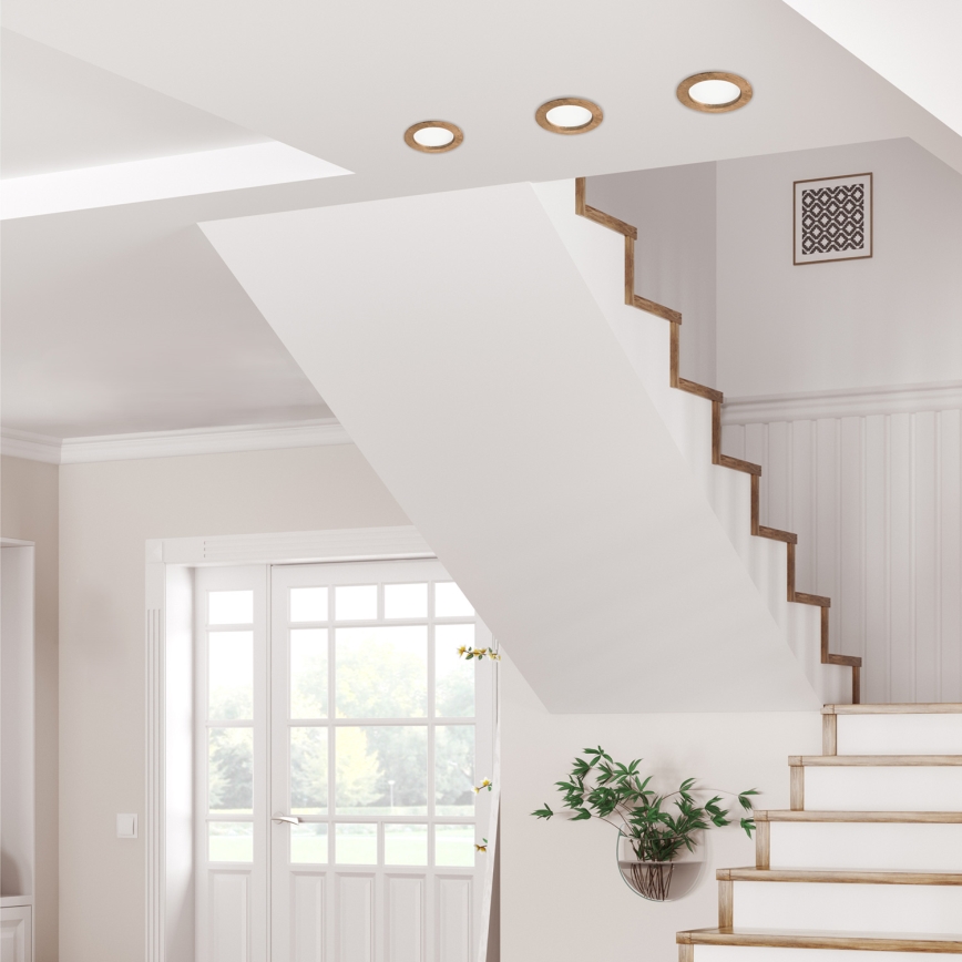 Світлодіодний вбудований світильник WOODY SPOT LED/12,5W/230V 3000K волоський горіх ø 16 см