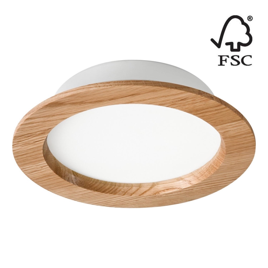Світлодіодний вбудований світильник WOODY SPOT LED/16,5W/230V 4000K дуб ø 18,5 см