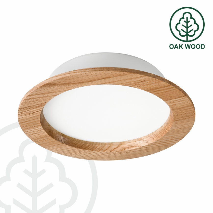 Світлодіодний вбудований світильник WOODY SPOT LED/16,5W/230V 4000K дуб ø 18,5 см
