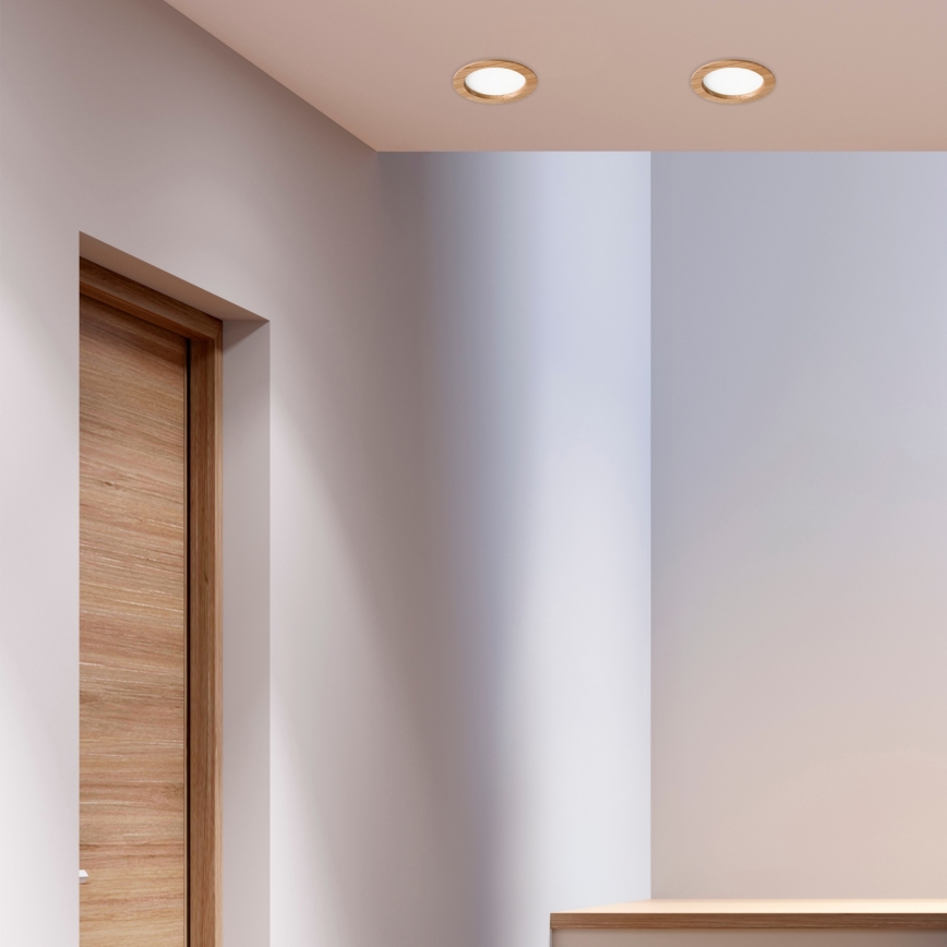 Світлодіодний вбудований світильник WOODY SPOT LED/16,5W/230V 4000K дуб ø 18,5 см