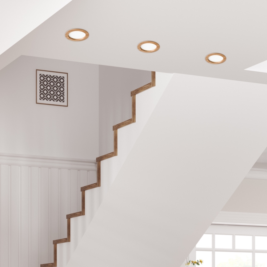 Світлодіодний вбудований світильник WOODY SPOT LED/16,5W/230V 4000K дуб ø 18,5 см