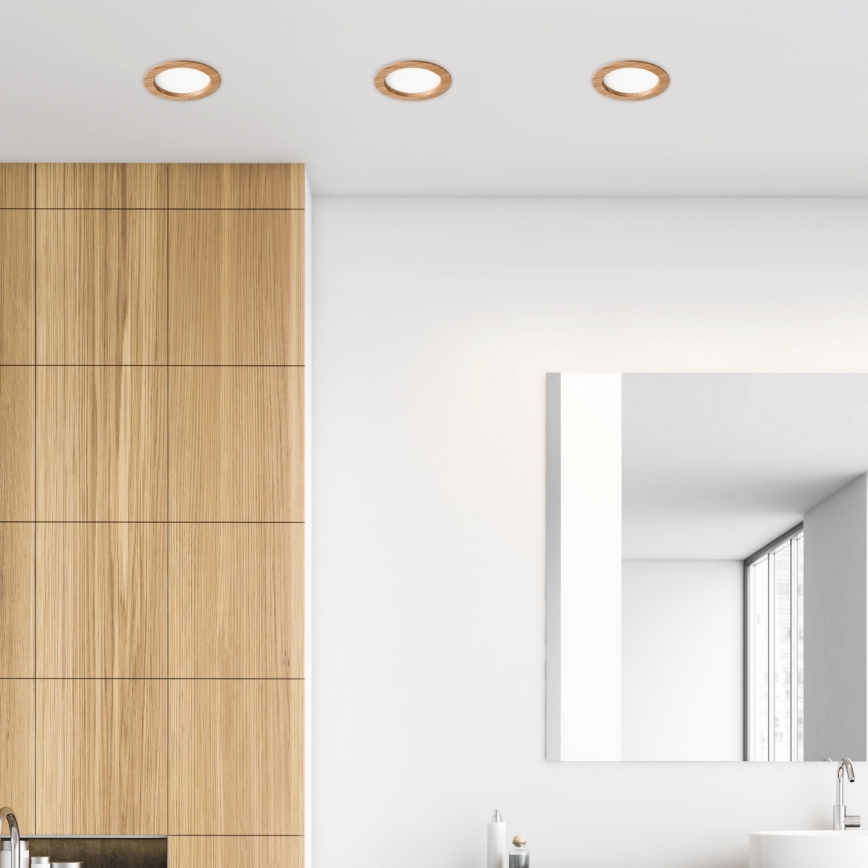 Світлодіодний вбудований світильник WOODY SPOT LED/16,5W/230V 4000K дуб ø 18,5 см