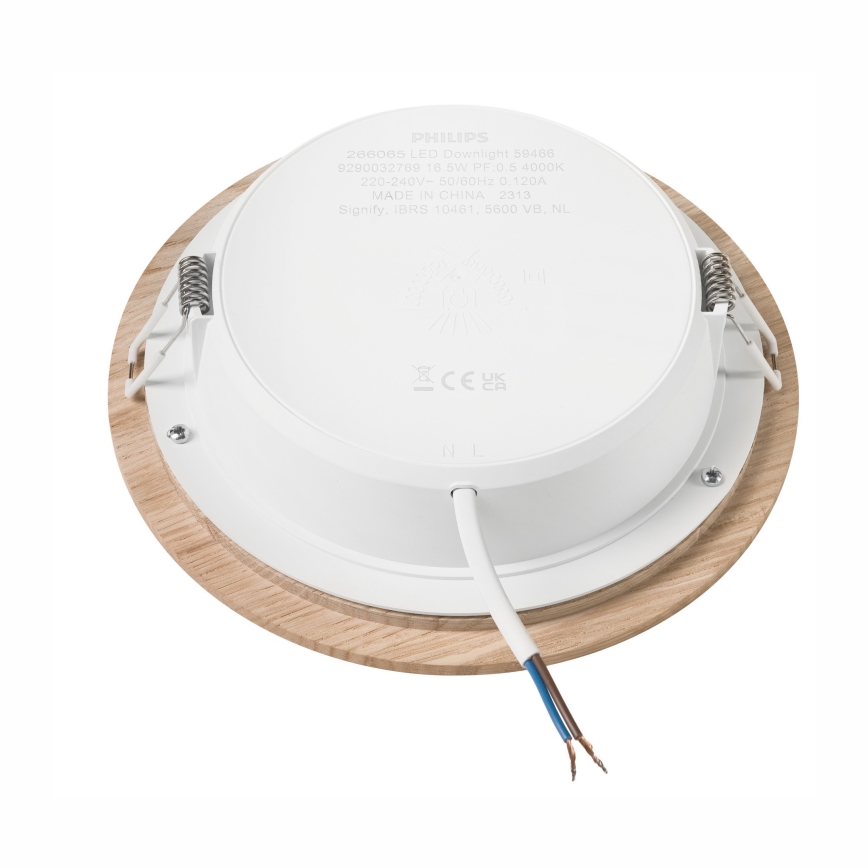 Світлодіодний вбудований світильник WOODY SPOT LED/16,5W/230V 4000K дуб ø 18,5 см