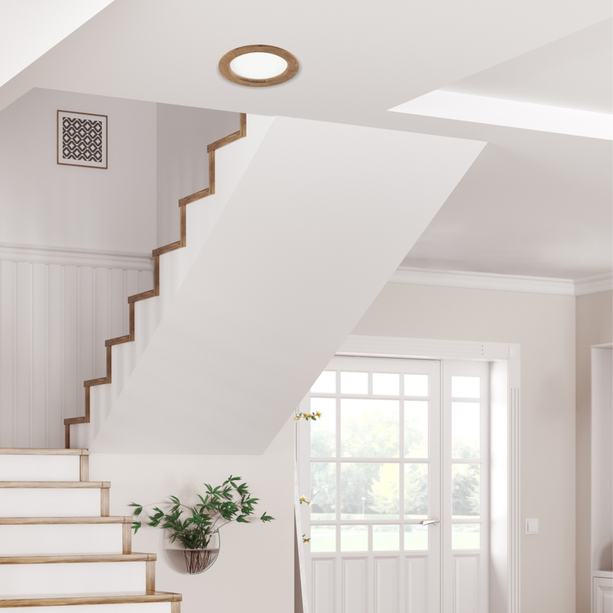 Світлодіодний вбудований світильник WOODY SPOT LED/16,5W/230V 4000K волоський горіх ø 18,5 см