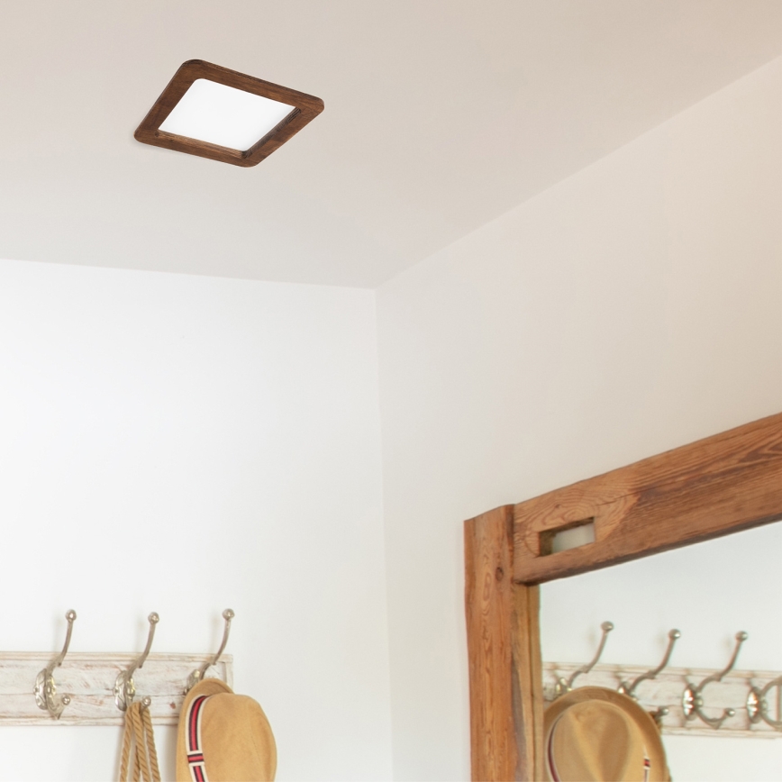 Світлодіодний вбудований світильник WOODY SPOT LED/17W/230V 3000K вишня 18,5x18,5 cm
