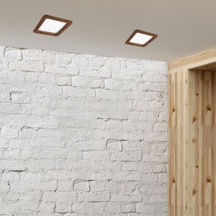 Світлодіодний вбудований світильник WOODY SPOT LED/17W/230V 3000K вишня 18,5x18,5 cm