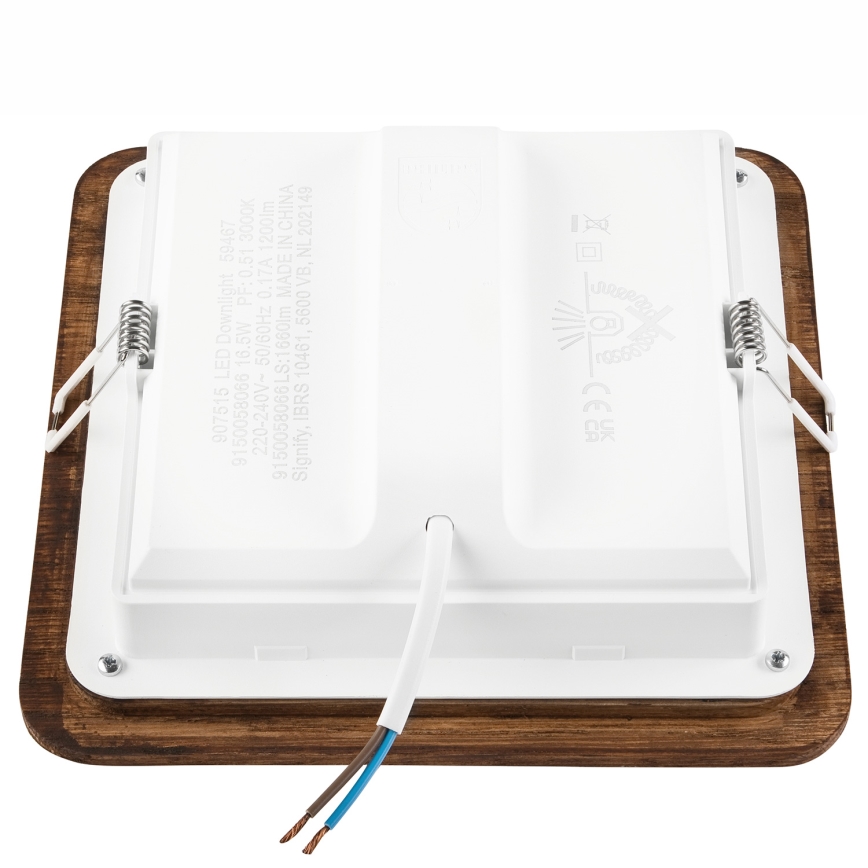Світлодіодний вбудований світильник WOODY SPOT LED/17W/230V 3000K вишня 18,5x18,5 cm