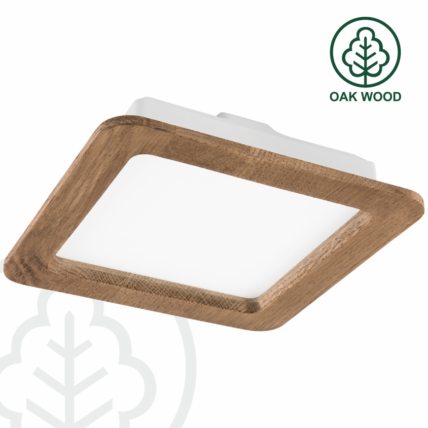 Світлодіодний вбудований світильник WOODY SPOT LED/17W/230V 3000K волоський горіх 18,5x18,5 cm