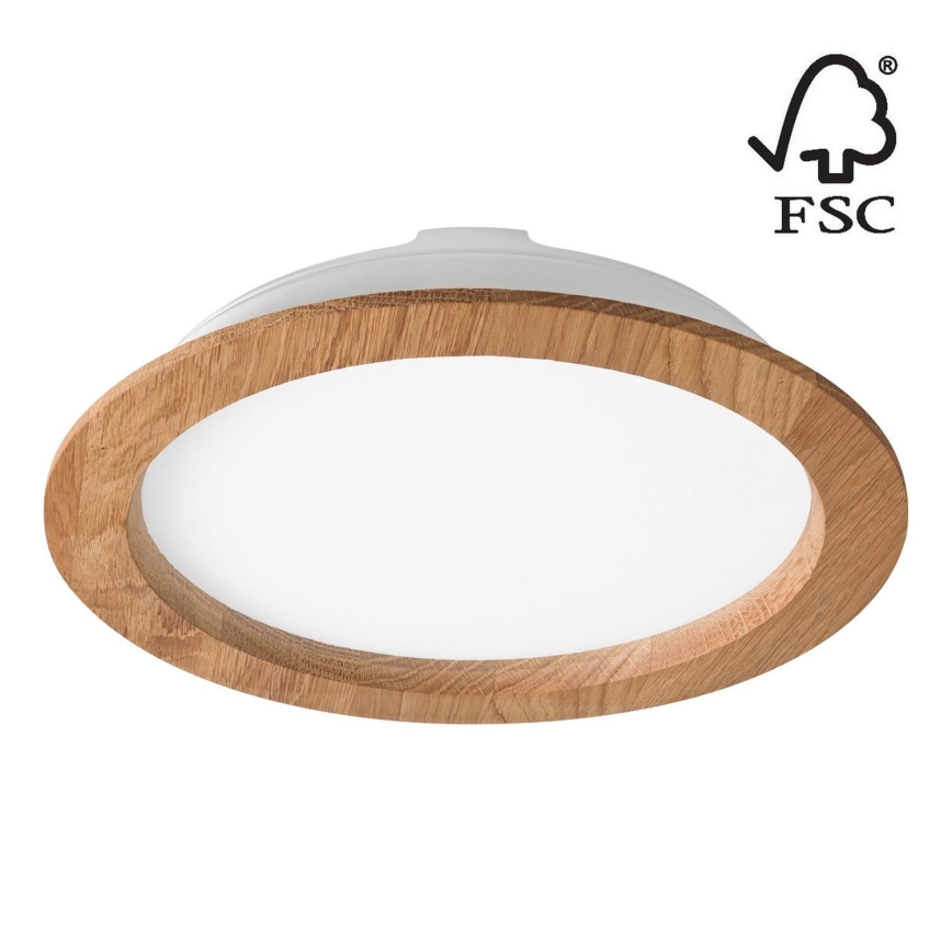 Світлодіодний вбудований світильник WOODY SPOT LED/23,5W/230V 4000K дуб ø 23,5 см
