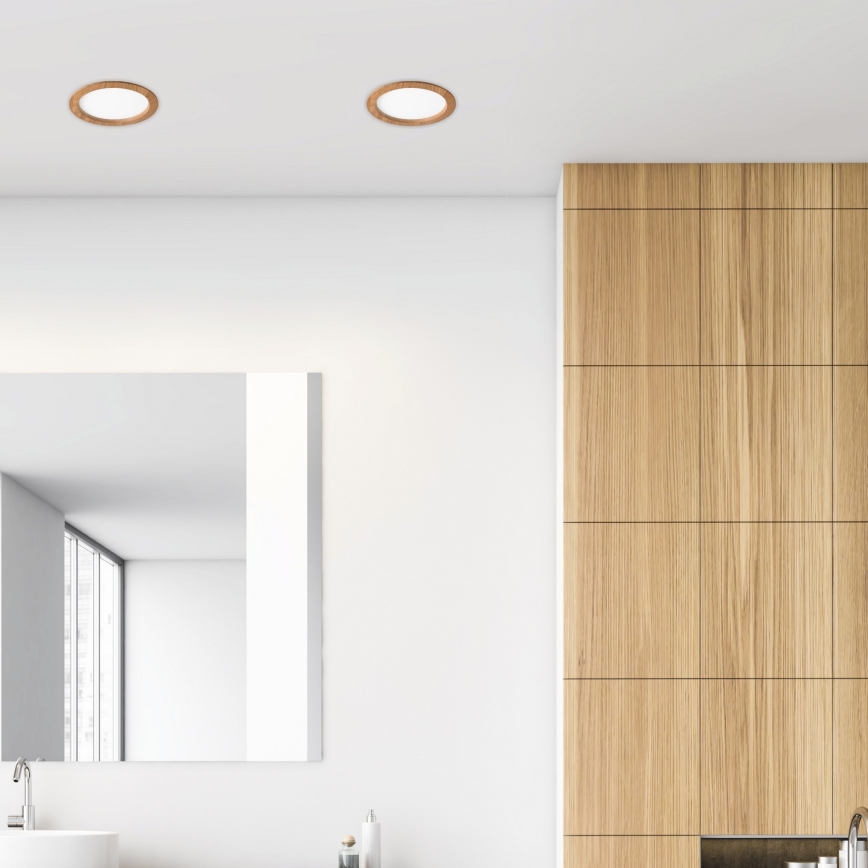 Світлодіодний вбудований світильник WOODY SPOT LED/23,5W/230V 4000K дуб ø 23,5 см