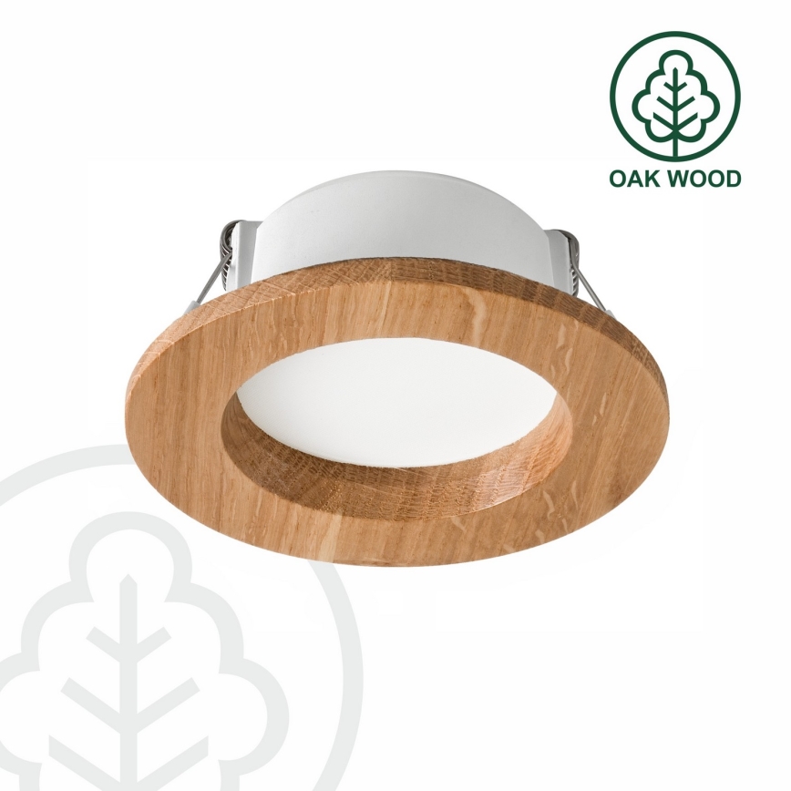 Світлодіодний вбудований світильник WOODY SPOT LED/5,5W/230V 4000K дуб ø 10 см