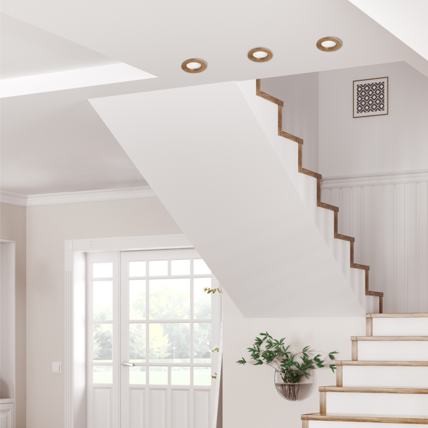 Світлодіодний вбудований світильник WOODY SPOT LED/5,5W/230V 4000K волоський горіх ø 10 cm