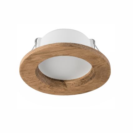 Світлодіодний вбудований світильник WOODY SPOT LED/5,5W/230V 4000K волоський горіх ø 10 cm