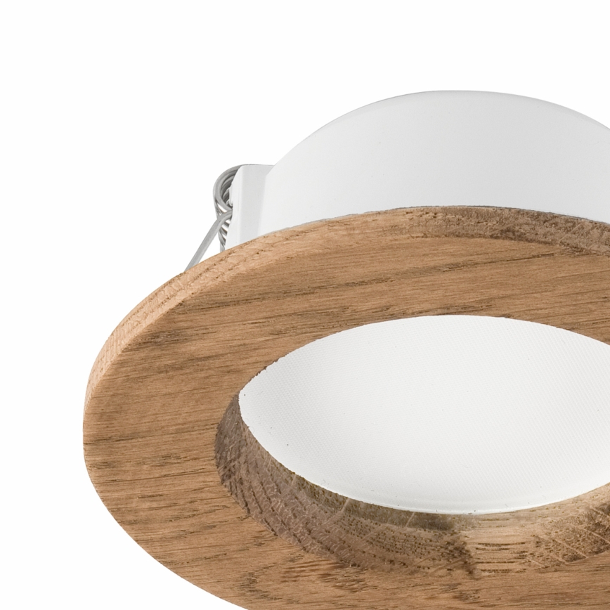 Світлодіодний вбудований світильник WOODY SPOT LED/5,5W/230V 4000K волоський горіх ø 10 cm