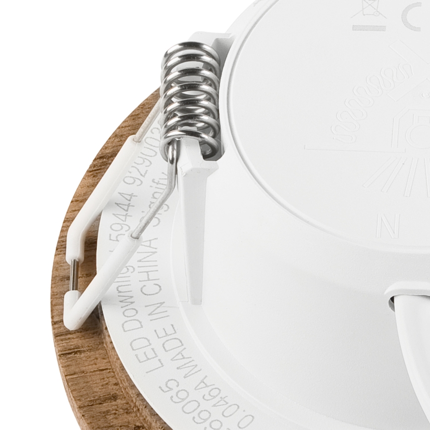 Світлодіодний вбудований світильник WOODY SPOT LED/5,5W/230V 4000K волоський горіх ø 10 cm