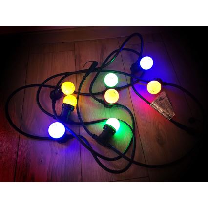 Світлодіодний вуличний гірлянд EASY CONNECT 8xE27 5м IP44 багатокольоровий