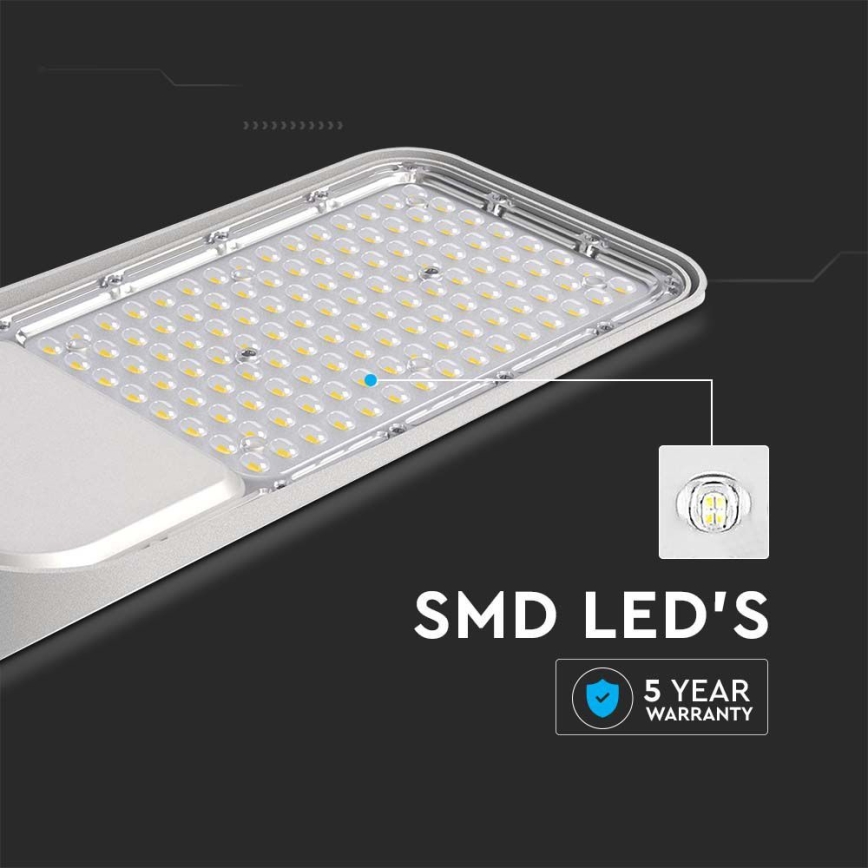 Світлодіодний вуличний ліхтар із датчиком сутінків SAMSUNG CHIP LED/100W/230V 6500K IP65 сірий