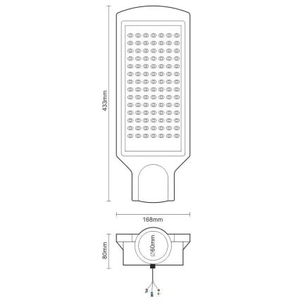 Світлодіодний вуличний ліхтар LED/100W/170-400V IP65