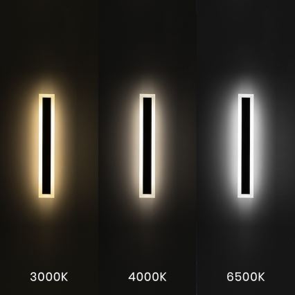 Світлодіодний вуличний настінний світильник WOW LED/20W/230V 3000/4000/6500K 60 cm IP54 чорний