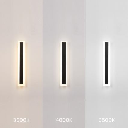 Світлодіодний вуличний настінний світильник WOW LED/20W/230V 3000/4000/6500K 60 cm IP54 чорний