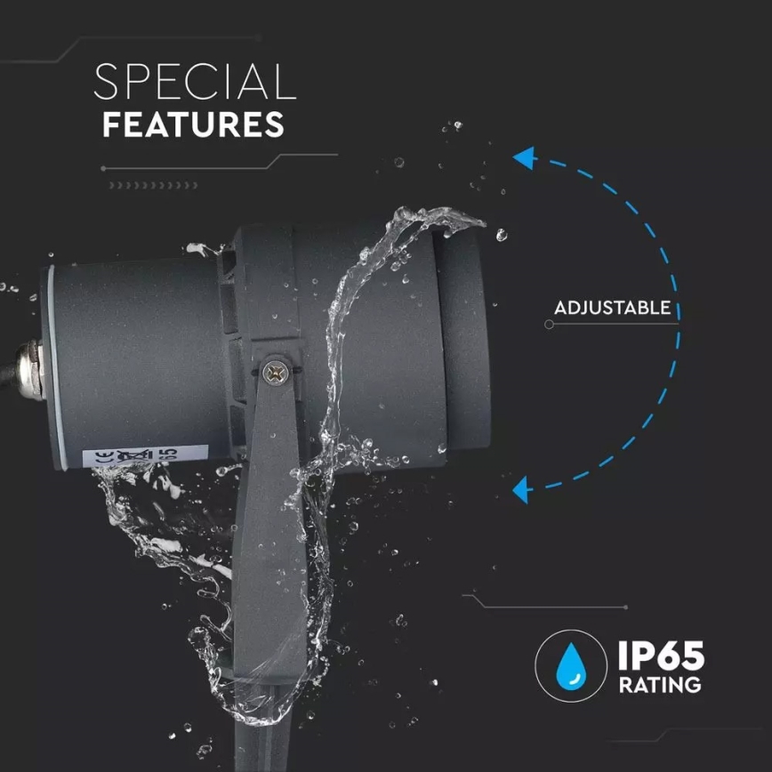 Світлодіодний вуличний світильник LED/12W/100-240V IP65 сірий - зелений світло