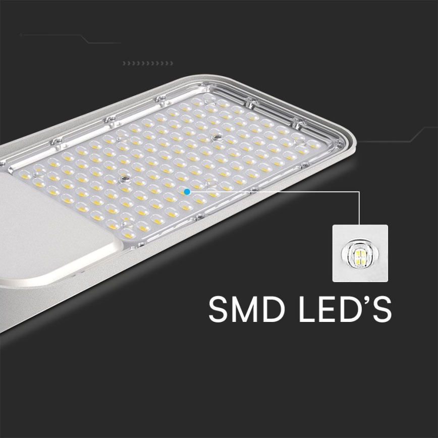 Світлодіодний вуличний ліхтар із датчиком сутінків SAMSUNG CHIP LED/100W/230V 4000K IP65 сірий