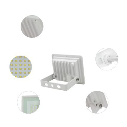 Світлодіодний вуличний прожектор NOCTIS LUX 3 LED/10W/230V 3000K IP65 білий