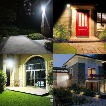 Зовнішній LED-прожектор з датчиками руху та сутінків LED/50W/230V 4500K IP65 чорний