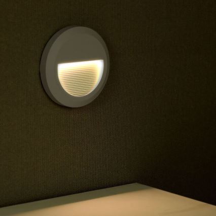 Світлодіодний зовнішній сходовий світильник LED/2W/230V IP65 3000K сірий