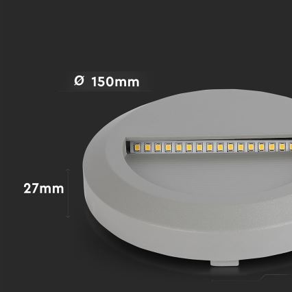 Світлодіодний зовнішній сходовий світильник LED/2W/230V IP65 3000K сірий