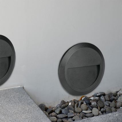 Світлодіодний зовнішній сходовий світильник LED/2W/230V IP65 4000K чорний