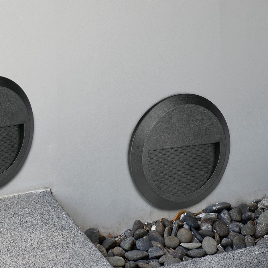 Світлодіодний зовнішній сходовий світильник LED/2W/230V IP65 4000K чорний