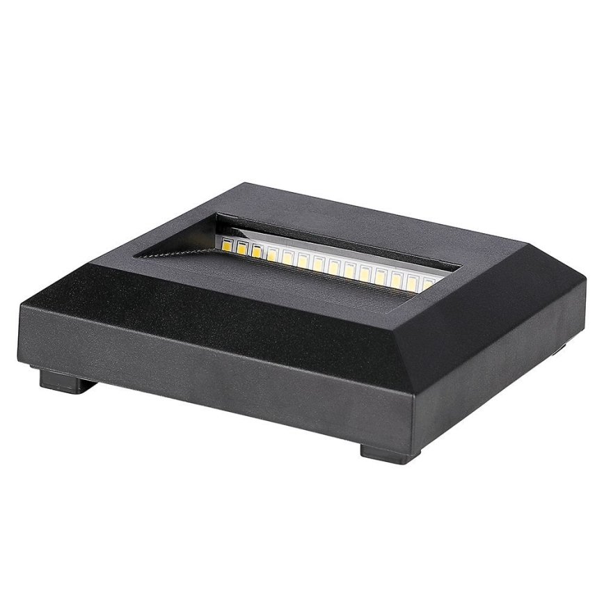 Світлодіодний зовнішній сходовий світильник LED/2W/230V IP65 4000K чорний