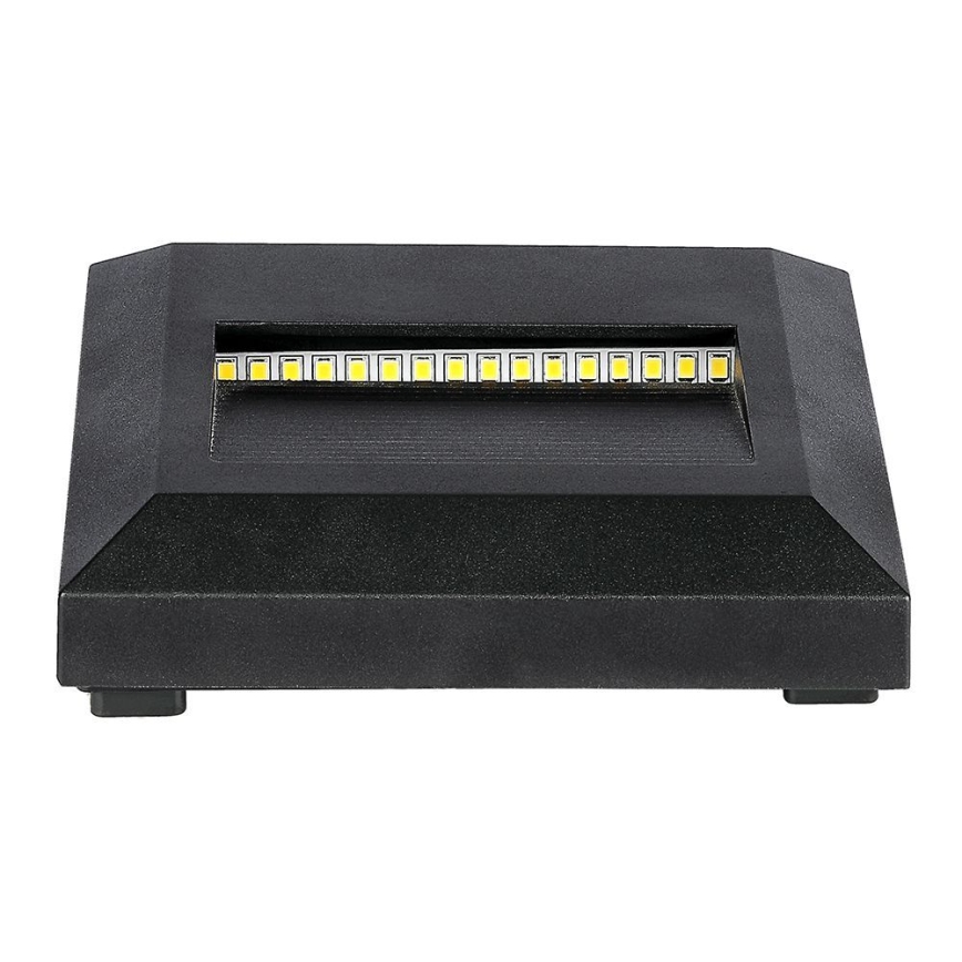 Світлодіодний зовнішній сходовий світильник LED/2W/230V IP65 4000K чорний
