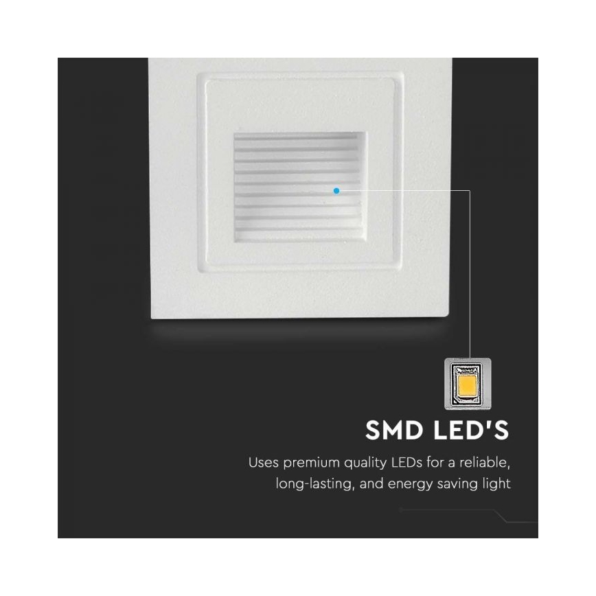 Світлодіодний зовнішній сходовий світильник LED/3W/230V 3000K IP65 білий