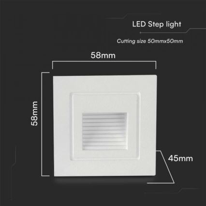Світлодіодний зовнішній сходовий світильник LED/3W/230V 3000K IP65 білий