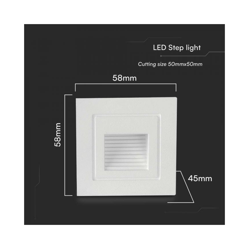 Світлодіодний зовнішній сходовий світильник LED/3W/230V 3000K IP65 білий