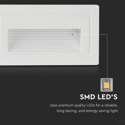 Світлодіодний зовнішній сходовий світильник LED/3W/230V 3000K IP65 білий
