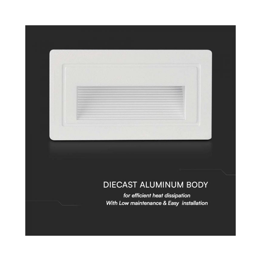 Світлодіодний зовнішній сходовий світильник LED/3W/230V 3000K IP65 білий