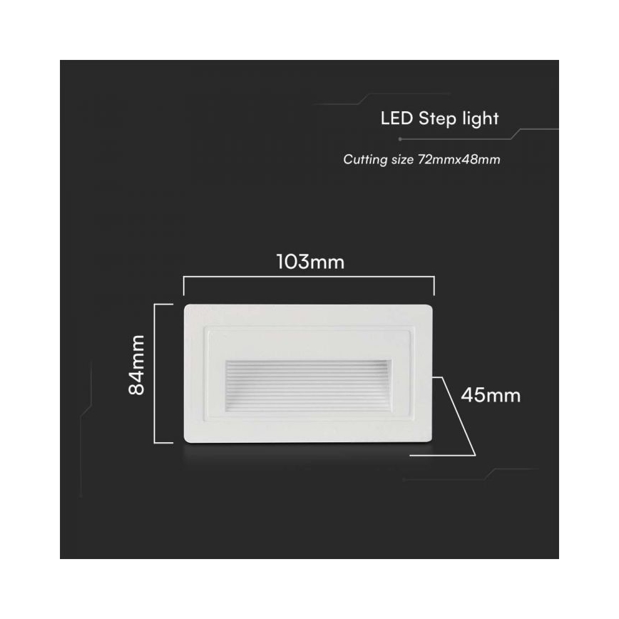 Світлодіодний зовнішній сходовий світильник LED/3W/230V 3000K IP65 білий