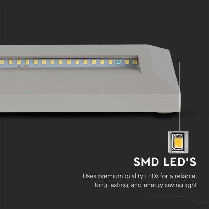 Світлодіодний зовнішній сходовий світильник LED/3W/230V IP65 3000K сірий
