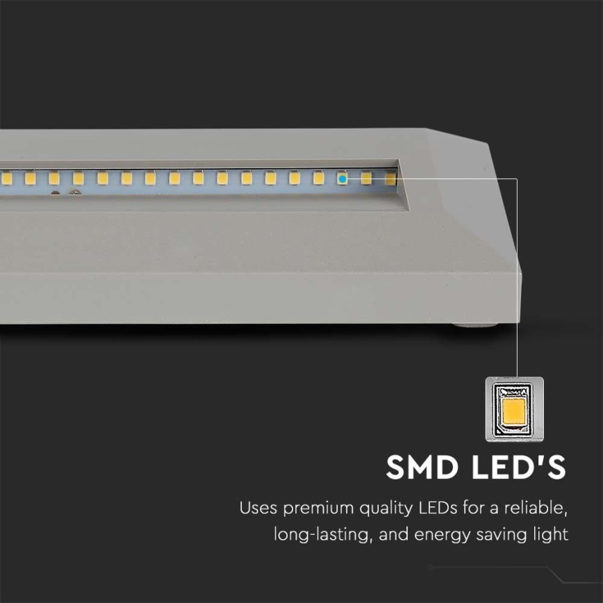 Світлодіодний зовнішній сходовий світильник LED/3W/230V IP65 3000K сірий