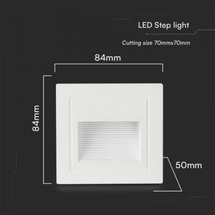 Світлодіодний зовнішній сходовий світильник LED/5W/230V 3000K IP65 білий