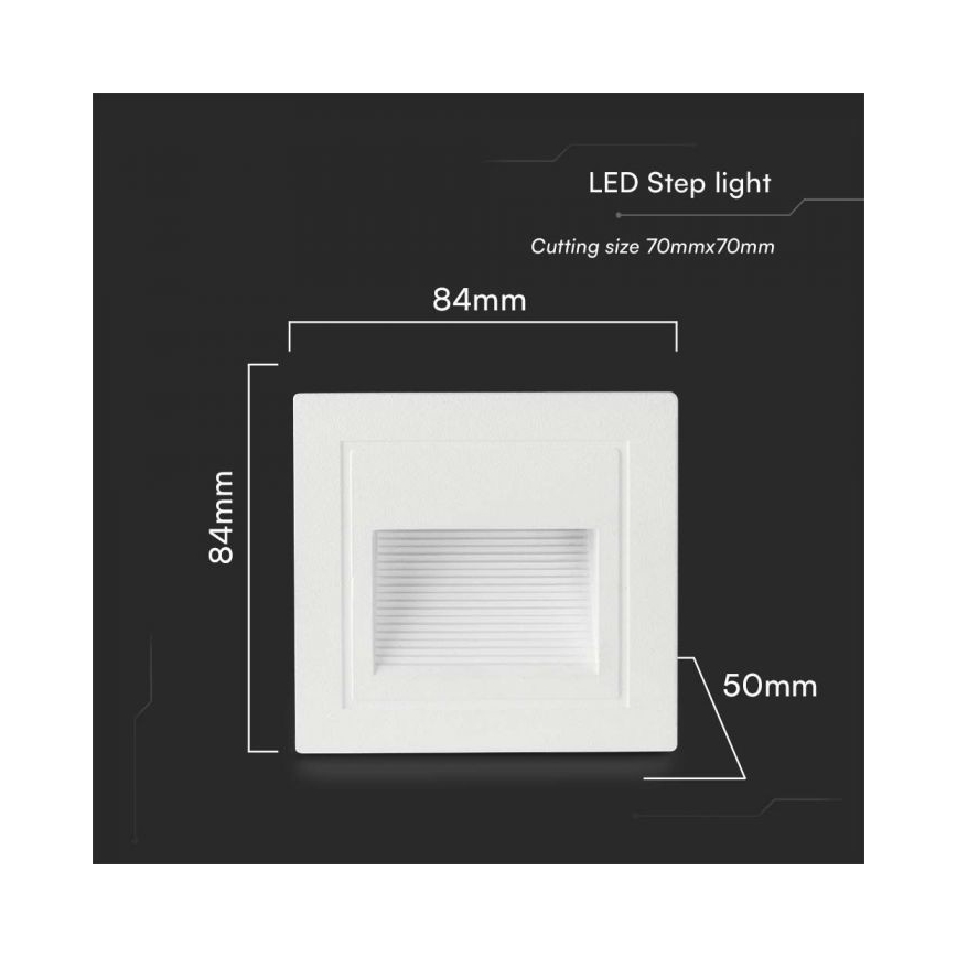 Світлодіодний зовнішній сходовий світильник LED/5W/230V 3000K IP65 білий